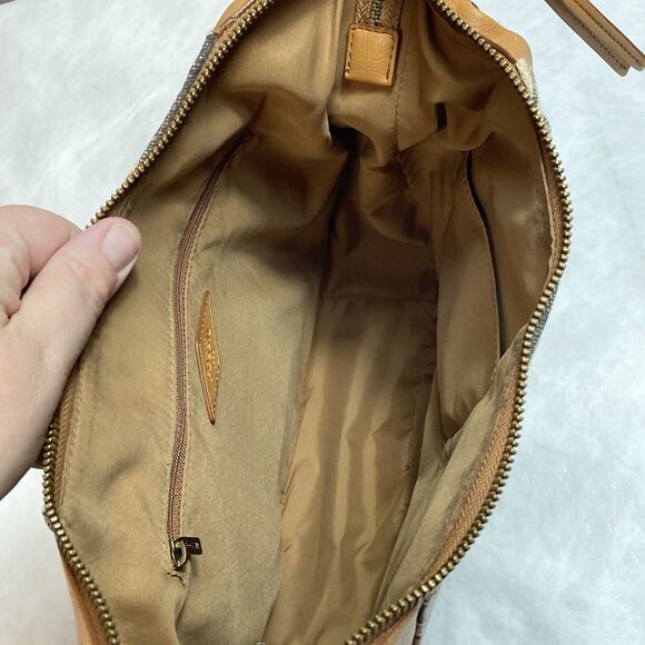 Fossil Talia Hobo Shoulder Bag Crossbody Purse Tan Stripe SHB2778558 Retail $228 - Picture 6 of 14